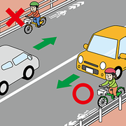 イラスト：車道は左側を通行