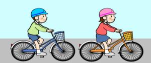 イラスト：子どもはヘルメットを着用
