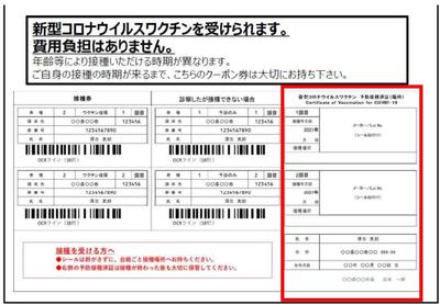 写真：接種済証