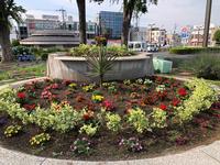 写真：東大和市駅前の花壇