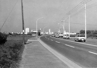 昭和45年5月にいちょう通りと新青梅街道の交差点から西側を撮影した写真