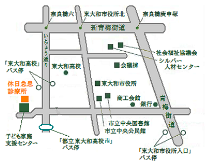 地図：休日急患診療所案内図