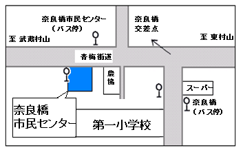 地図：奈良橋市民センター周辺