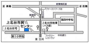 地図：上北台市民センター周辺