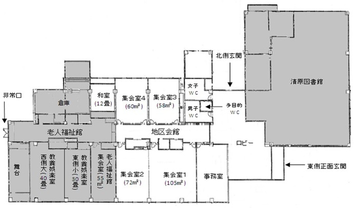 イラスト：清原市民センター内の案内図