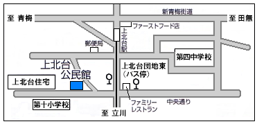 上北台公民館までの地図