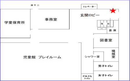 南街市民センター1階設置位置(マイボトル用給水機)