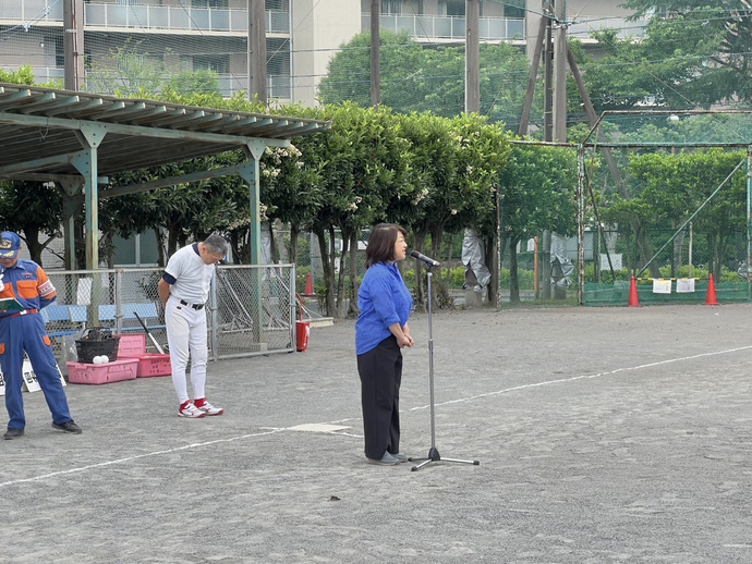 写真：消防団体力増強訓練（ソフトボール大会）挨拶