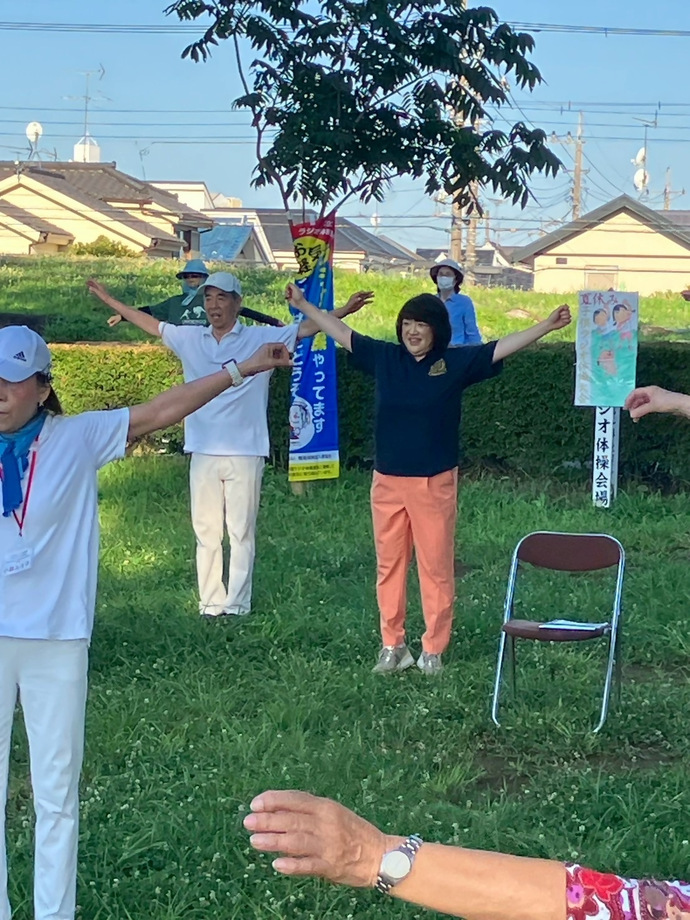 写真：夏休みラジオ体操・みんなの体操大会　和地市長