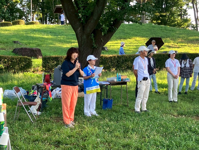 写真:夏休みラジオ体操みんなの体操大会　和地市長挨拶