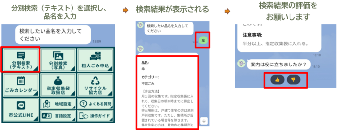 テキストで分別検索