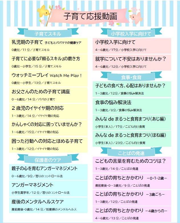 子育て応援動画の詳細はこちら