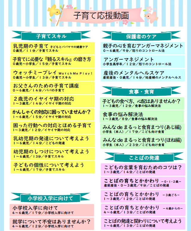 子育て応援動画の詳細はこちら